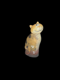 Charming handmade wood cat figurine